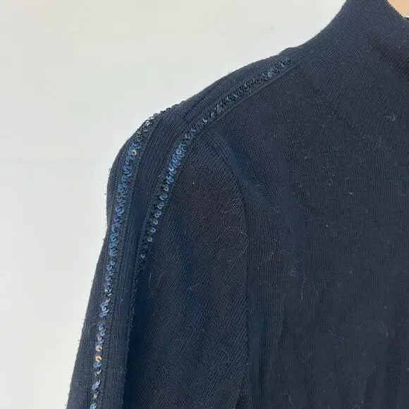 Vintage Y2K 2000s Moschino Jeans Black Full Zip Sweater Heart Sequin Small - Picture 7 of 9